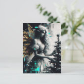 Fairy en haar kerstboom glitch briefkaart (Staand voorkant)