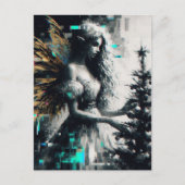 Fairy en haar kerstboom glitch briefkaart (Voorkant)
