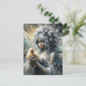 Fairy en haar kleine Buff Chick Briefkaart (Staand voorkant)