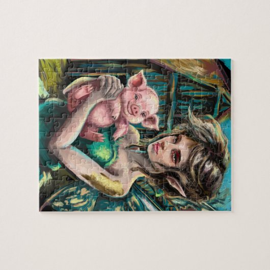 Fairy en haar Knorretje op het Boerderij Legpuzzel (Horizontaal)