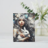 Fairy en haar konijn briefkaart (Staand voorkant)