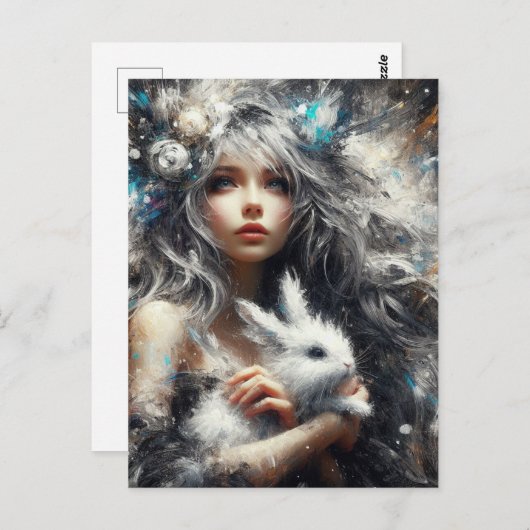 Fairy en haar konijn briefkaart (Voorkant / Achterkant)