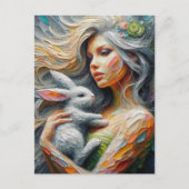 Fairy en haar konijn briefkaart (Voorkant)