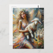 Fairy en haar Lam Briefkaart (Voorkant / Achterkant)