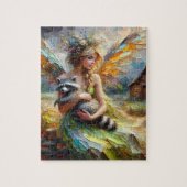 Fairy en haar Pet Raccoon Legpuzzel (Verticaal)