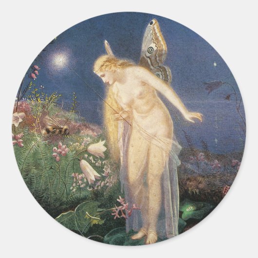 Fairy en Honey Bee Ronde Sticker (Voorkant)