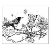 Fairy en Raven gesprek Rubberstempel (Afrduk)