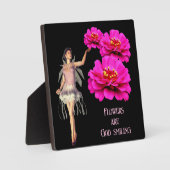 Fairy en roze Zinnias Inspirerend Fotoplaat (Voorkant)
