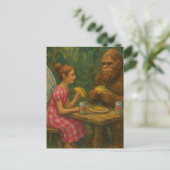 Fairy en Sasquatch eten taco's Briefkaart (Staand voorkant)