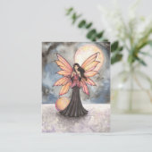 Fairy en Volle Maan Fantasy Art Briefkaart (Staand voorkant)