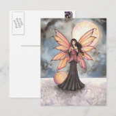 Fairy en Volle Maan Fantasy Art Briefkaart (Voorkant / Achterkant)