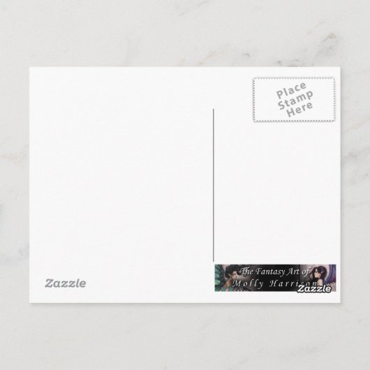 Fairy en Volle Maan Fantasy Art Briefkaart (Achterkant)