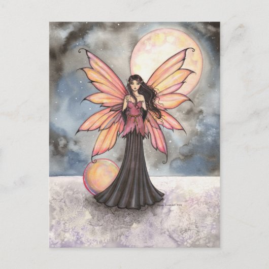 Fairy en Volle Maan Fantasy Art Briefkaart (Voorkant)