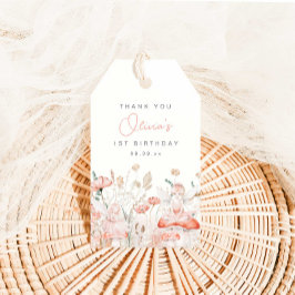 Fairy en Wildbloemen Verjaardag Cadeaulabel