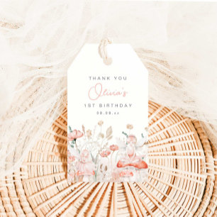 Fairy en Wildbloemen Verjaardag Cadeaulabel