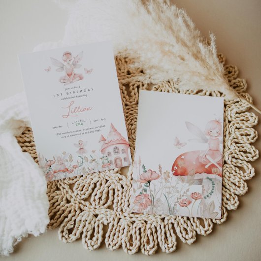 Fairy en Wildbloemen Verjaardag Kaart