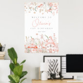 Fairy en Wildbloemen Verjaardag Welkomstbord Poster (Thuiskantoor)