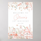 Fairy en Wildbloemen Verjaardag Welkomstbord Poster (Voorkant)