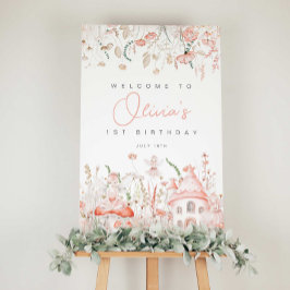 Fairy en Wildbloemen Verjaardag Welkomstbord Poster
