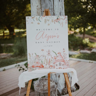 Fairy en Wildflower Baby shower Welkomstbord Poster