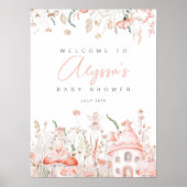 Fairy en Wildflower Baby shower Welkomstbord Poster (Voorkant)