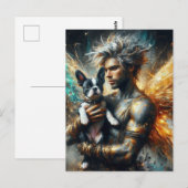 Fairy en zijn Boston Terrier Puppy Briefkaart (Voorkant / Achterkant)