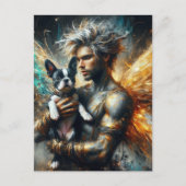 Fairy en zijn Boston Terrier Puppy Briefkaart (Voorkant)