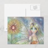 Fairy en Zonnebloem Fantasy Faerie Art Briefkaart (Voorkant / Achterkant)