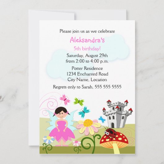 Fairy Enchanted Birthday Party Kaart (Voorkant)