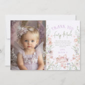 Fairy Enchanted Birthday Photo Thank you card Kaart (Voorkant)