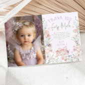 Fairy Enchanted Birthday Photo Thank you card Kaart