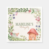 Fairy Enchanted Forest Mushroom Greenery Floral Servet (Voorkant)