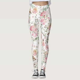 Fairy Enchanted Forest Pink Floral Leggings