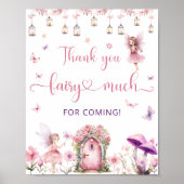 Fairy Enchanted Forest Verjaardag Dank u Poster (Voorkant)