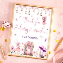 Fairy Enchanted Forest Verjaardag Dank u Poster
