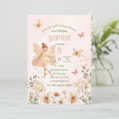 Fairy Enchanted Forest Verjaardagsuitnodiging Kaar Kaart (Staand voorkant)