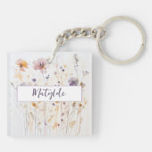 Fairy Enchanted Garden Naam op Wildflowers Sleutelhanger (Achterkant)
