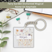 Fairy Enchanted Garden Naam op Wildflowers Sleutelhanger