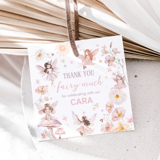 Fairy Enchanted Garden Verjaardag Party Square Bedankjes Labels
