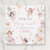 Fairy Enchanted Garden Verjaardag Party Square Bedankjes Labels (Voorkant)