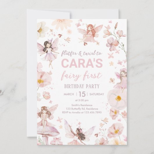 Fairy Enchanted Garden verjaardagsfeestje Kaart (Voorkant)