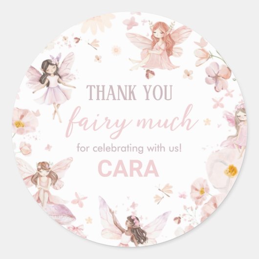 Fairy Enchanted Garden verjaardagsfeestje Ronde Sticker (Voorkant)