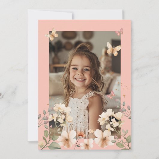 Fairy Enchanted Garden Verjaardagsuitnodiging Kaar Kaart (Achterkant)