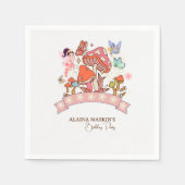 Fairy Enchanted Mushroom Waterverf Bloemen Servet (Voorkant)