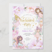 Fairy Enchanted Party, Garden Flower girl jarig Kaart (Voorkant)