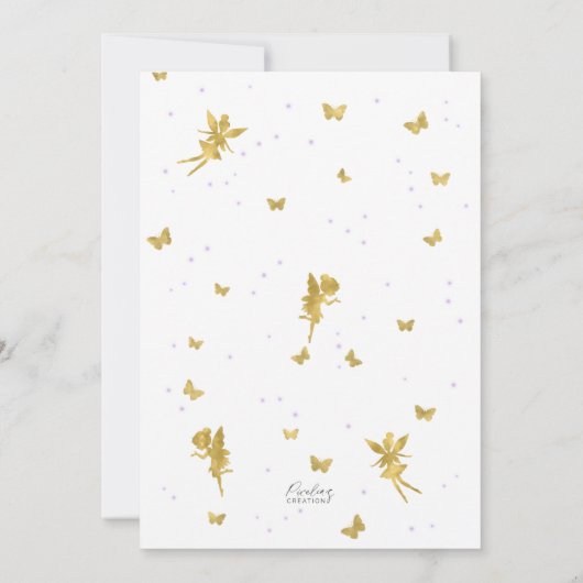 Fairy Enchanted Party, Garden Flower girl jarig Kaart (Achterkant)