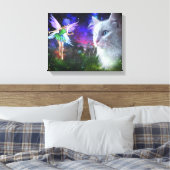 Fairy Encounters Cat Canvas Afdruk (Insitu (Slaapkamer))