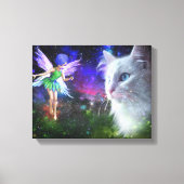 Fairy Encounters Cat Canvas Afdruk (Voorkant)