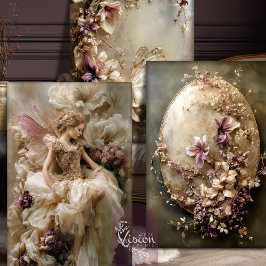 Fairy Ethereal Fantasy Butterfly Botanical Inpakpapier Vel