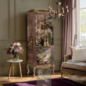 Fairy Ethereal Floral Dusty Plum Eggshell Beige Tissuepapier